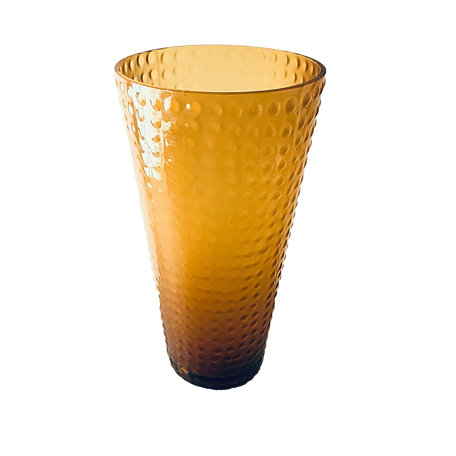 MID CENTURY Vase braun 24 cm 50er 60er Glas Glasvase Vintage Satinato