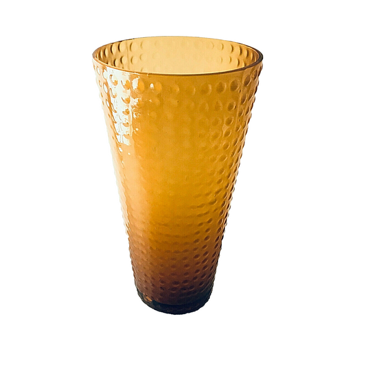 MID CENTURY Vase braun 24 cm 50er 60er Glas Glasvase Vintage Satinato