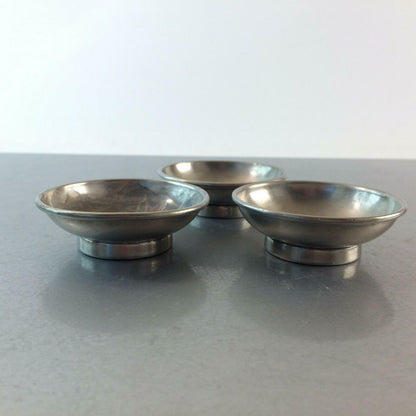 Schälchen 6,3  cm Metall silber Set Vintage 50er 60er (punziert) Schale