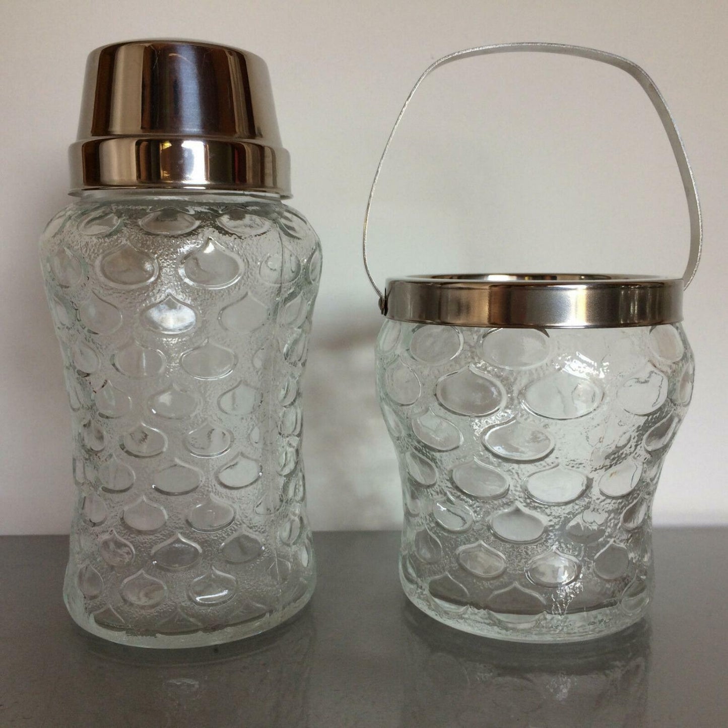 QUIST Eiswürfeleimer Glas 50er 60er & Cocktailshaker 60er 70er Set
