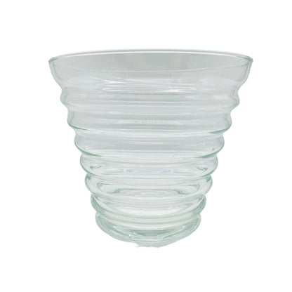 Vintage Vase Glas H 16 cm klar MID CENTURY Dekoration Blumenvase