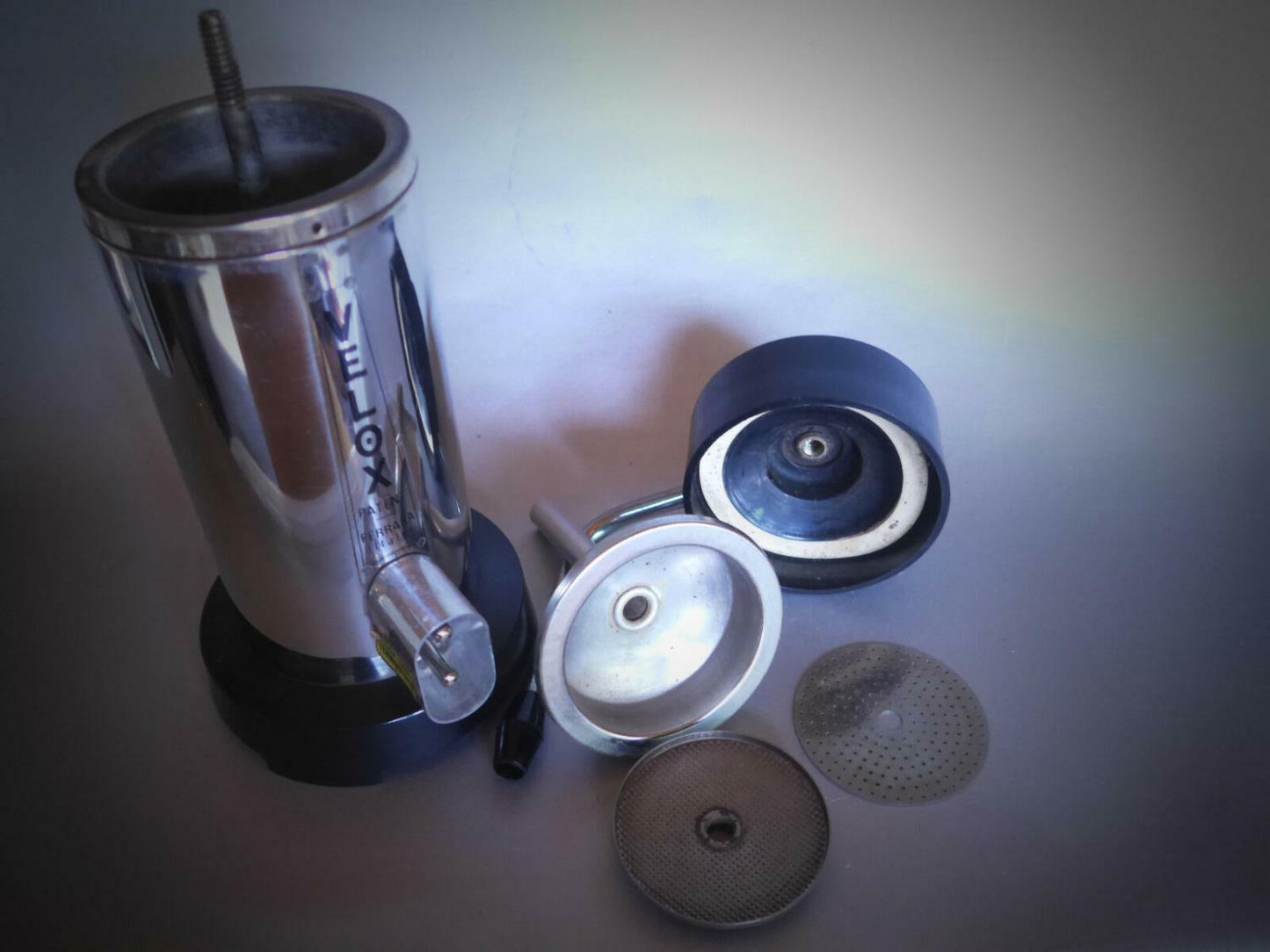 Velox Ferrara PATENT Espressokocher schwarz elektr. 3 Tassen 70er Italy