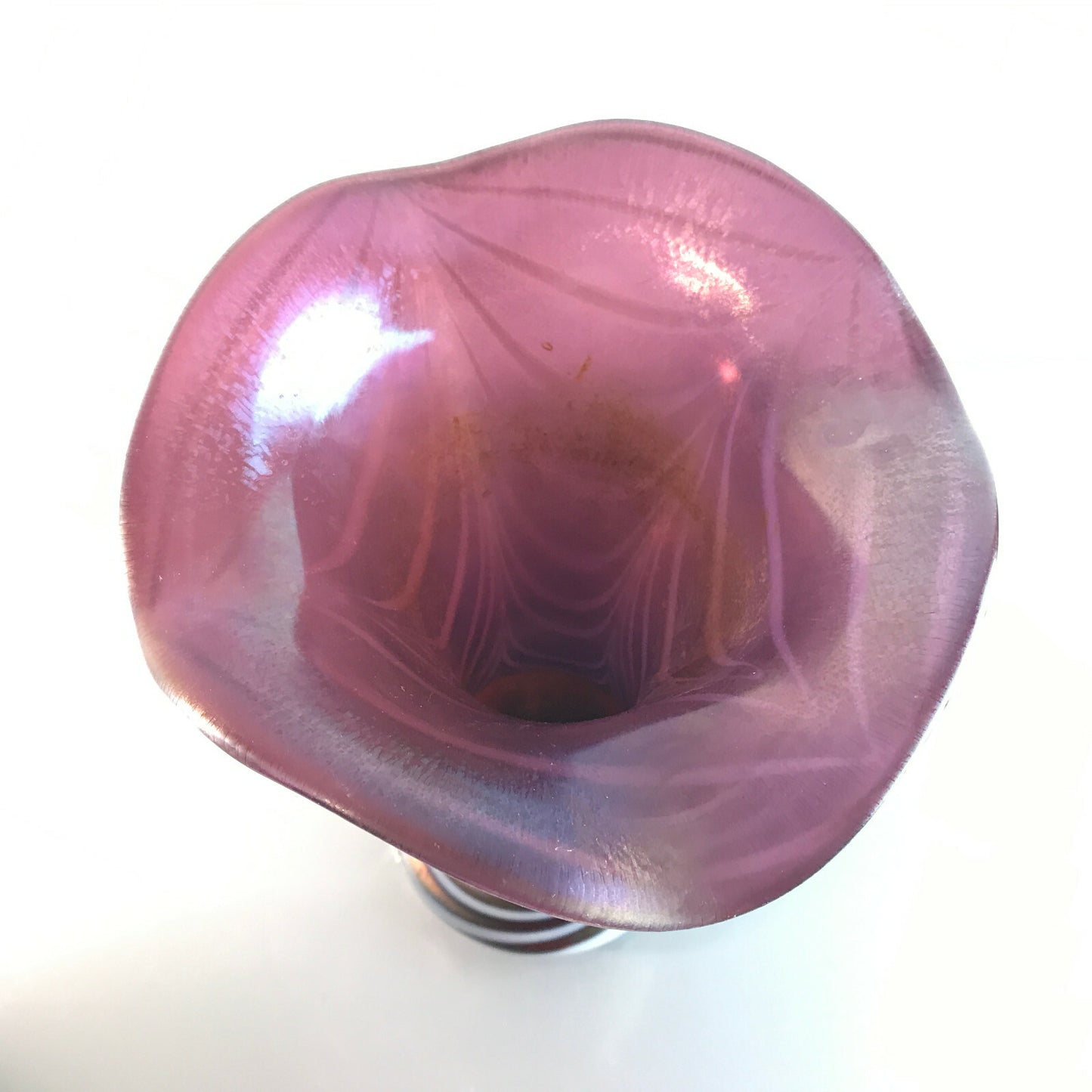 POSCHINGER Vase Vintage 50er 60er Glas 26 cm irisierend lila Dekoration