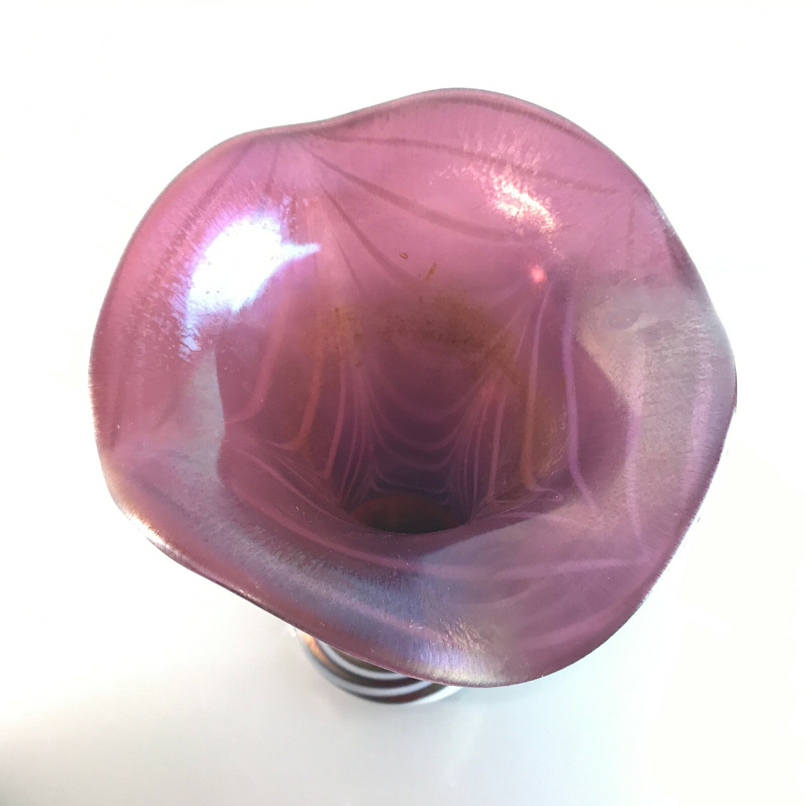 POSCHINGER Vase Vintage 50er 60er Glas 26 cm irisierend lila Dekoration
