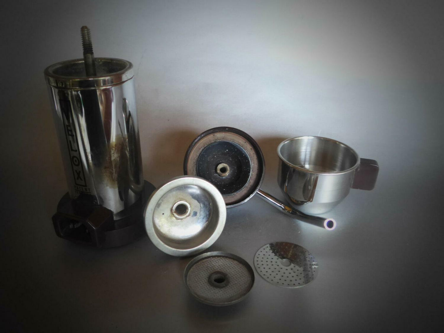 Velox Ferrara PATENT Espressokocher braun elektr. 2 Tassen 70er Italy