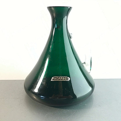 Vintage Vase 14,5 cm MID CENTURY 50er 60er grün Henkelvase