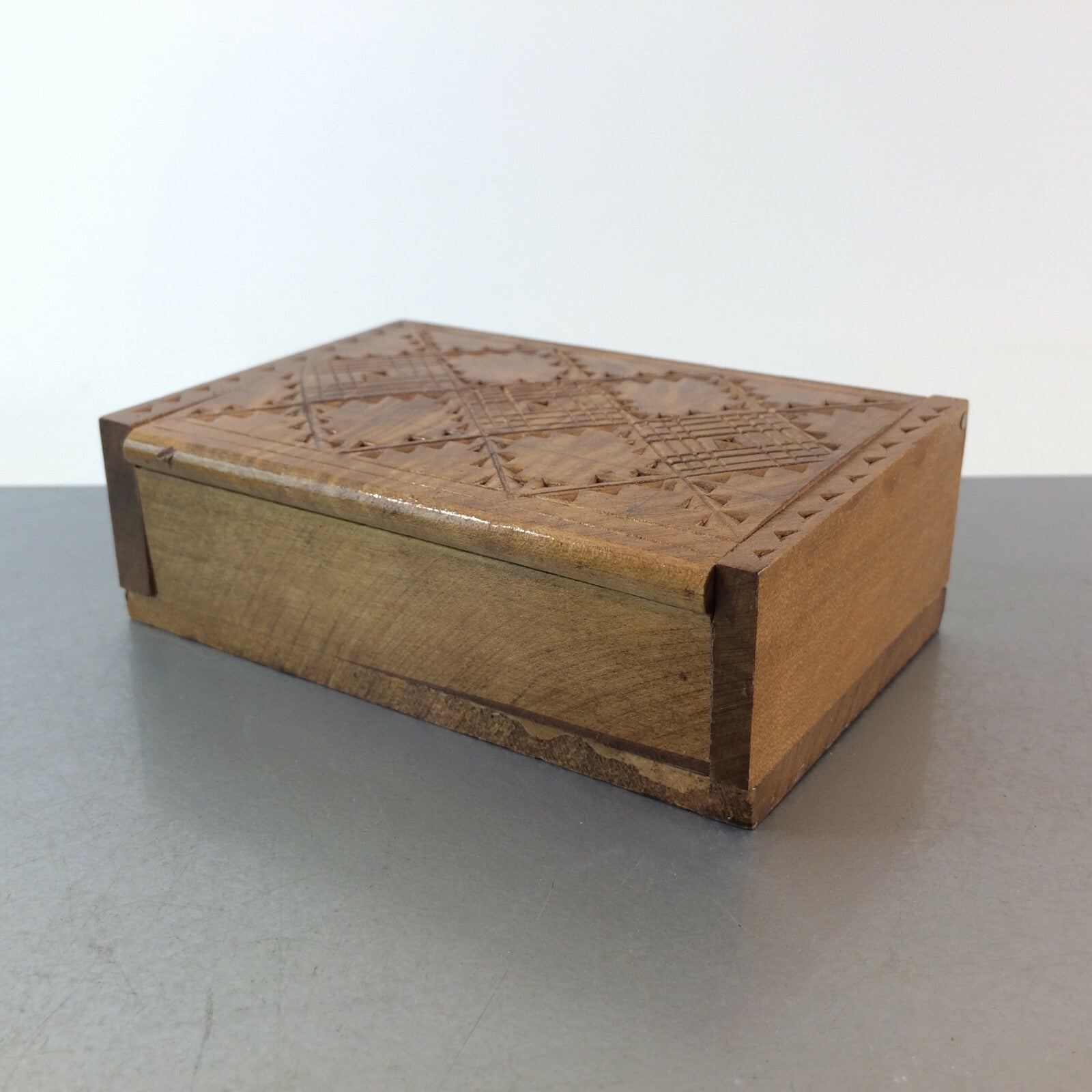 MID CENTURY Holz Dose 50er 60er Schale Deckel Deckeldose Muster