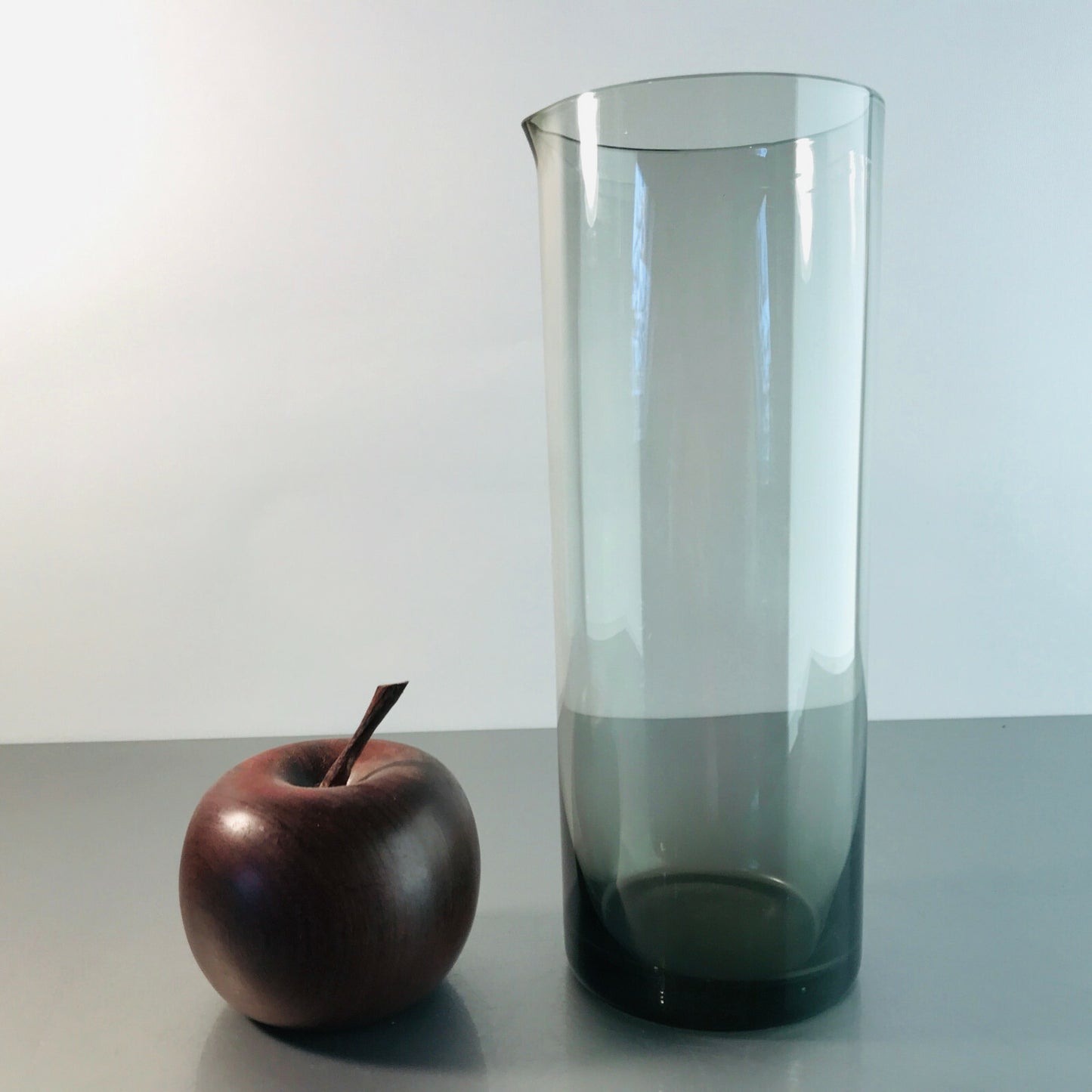 Vintage KARAFFE Kanne Krug Rauchglas Glas 60er 70er 21cm MID CENTURY