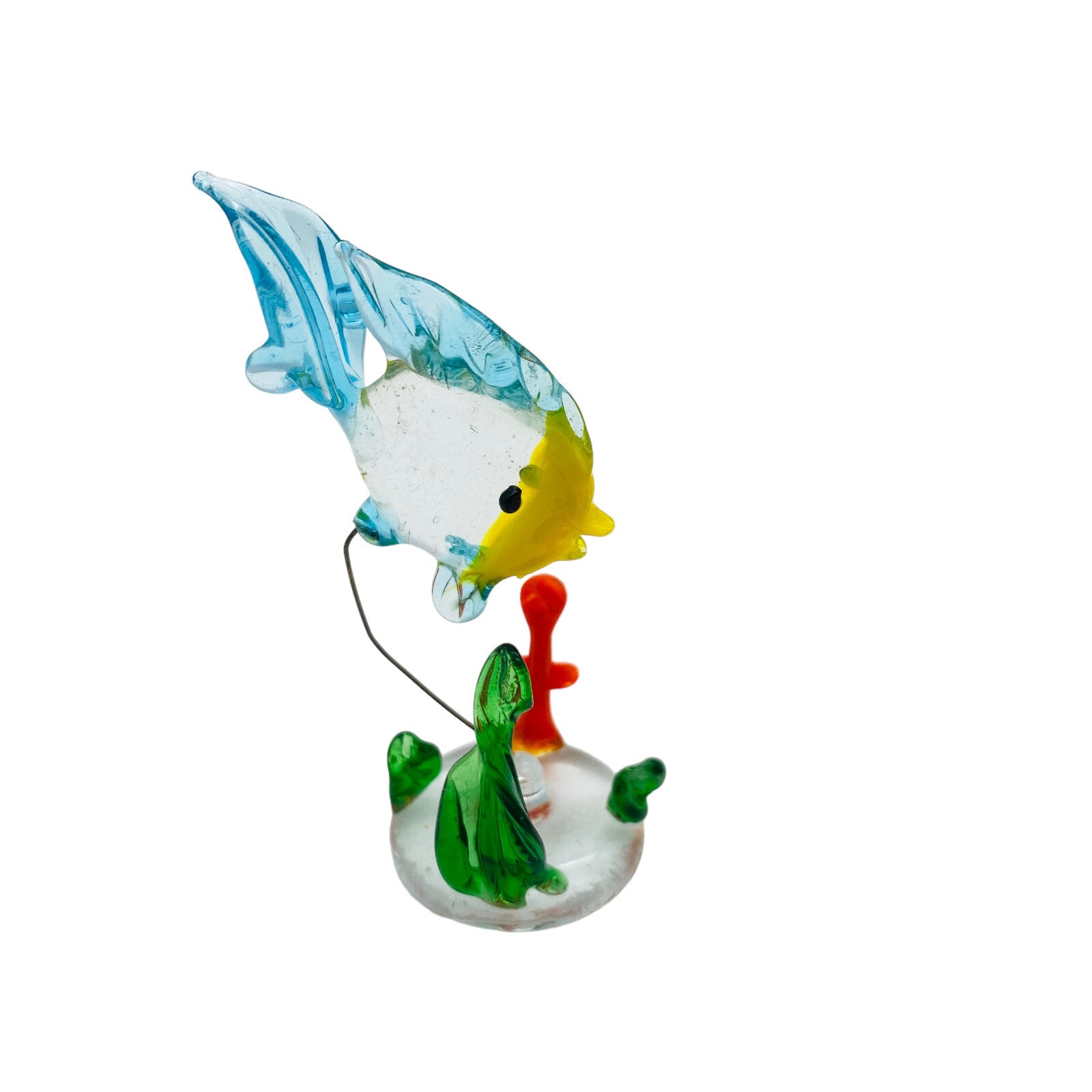 Fische mit Blasen Dekoration Glas Vintage ca 13 cm 60er 70er Tierfigur