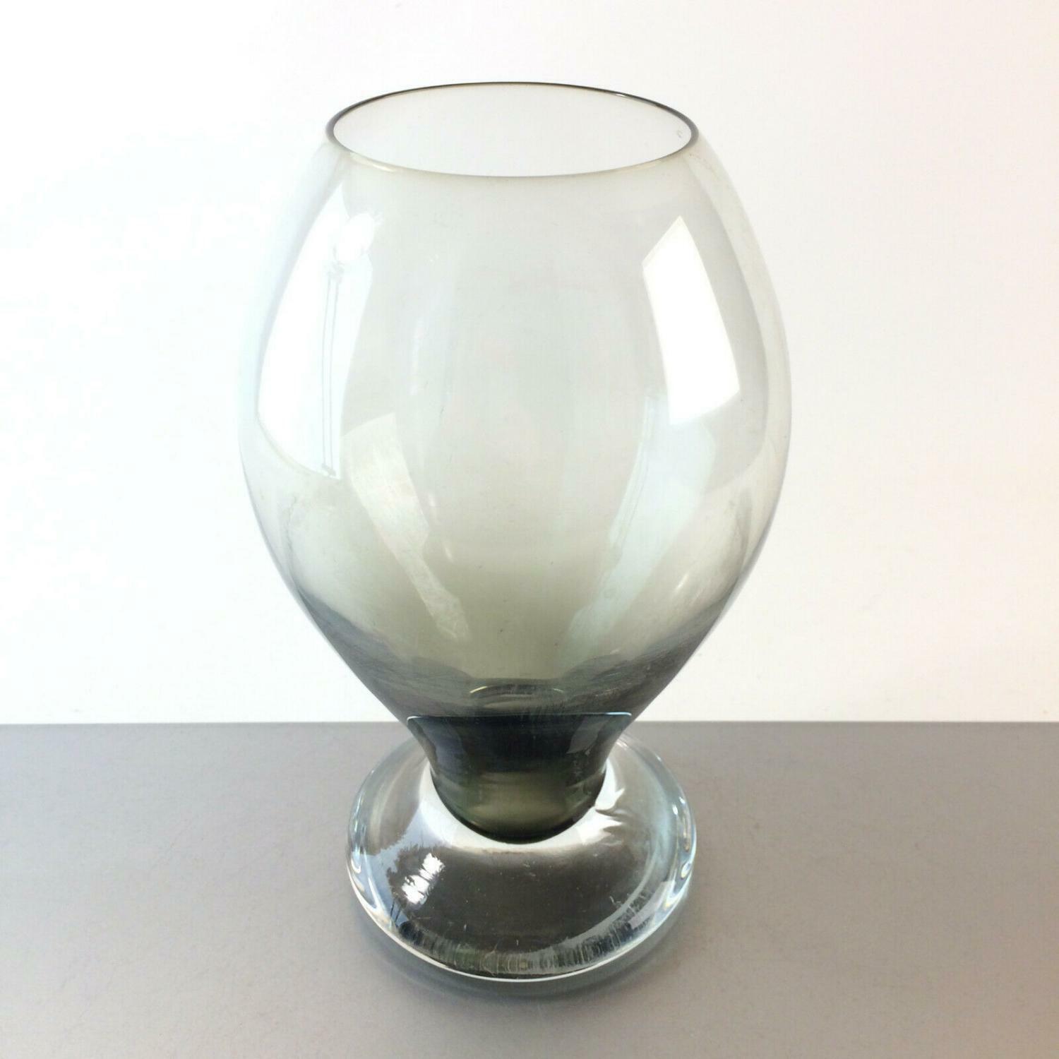 Rauchglas Vase 24 cm 50er 60er MID CENTURY Glas 