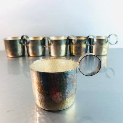 Art Déco Teetassen 30er 40er 50er VINTAGE Tassen Halter versilbert