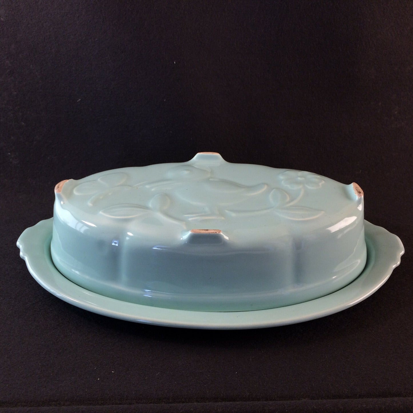 Vintage Keramik Puddingform Ente türkis  Backform 50er 60er MID CENTURY