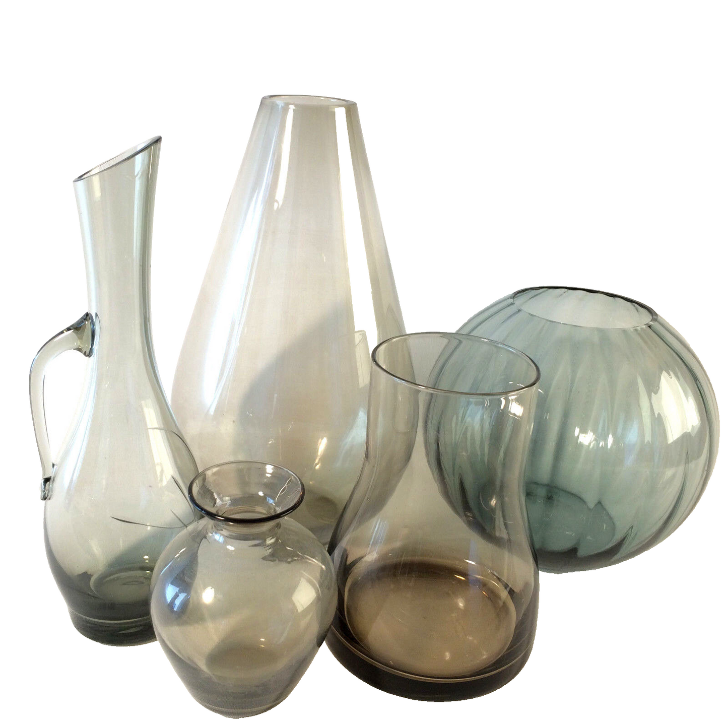 Vintage Vasenset Vasen GLAS 50er 60er MID CENTURY Vase WMF Hirschberg