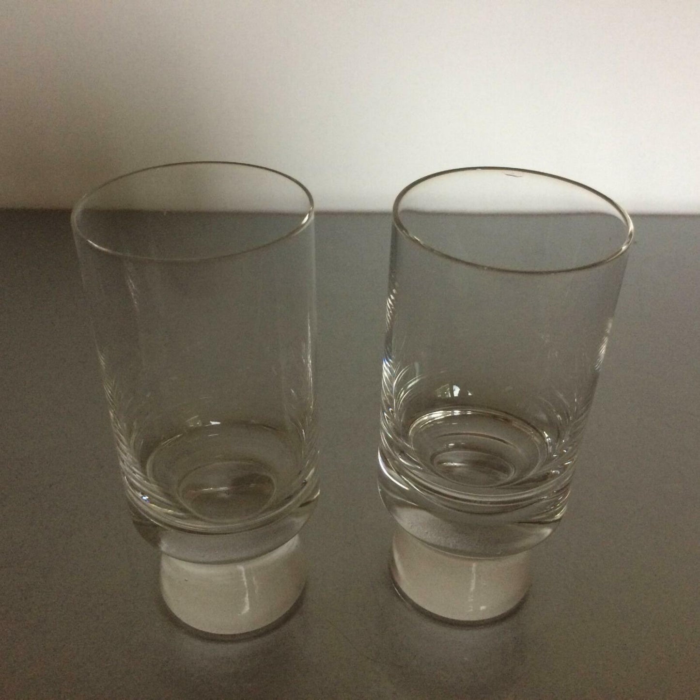 Gläser Set Saftbecher Wassergläser unten Satinato Standfläche 60er 70er