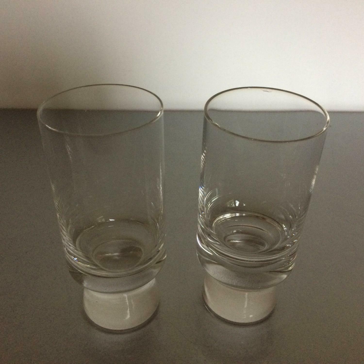 Gläser Set Saftbecher Wassergläser unten Satinato Standfläche 60er 70er