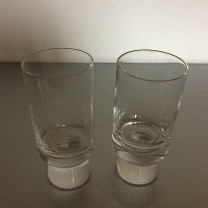 Gläser Set Saftbecher Wassergläser unten Satinato Standfläche 60er 70er