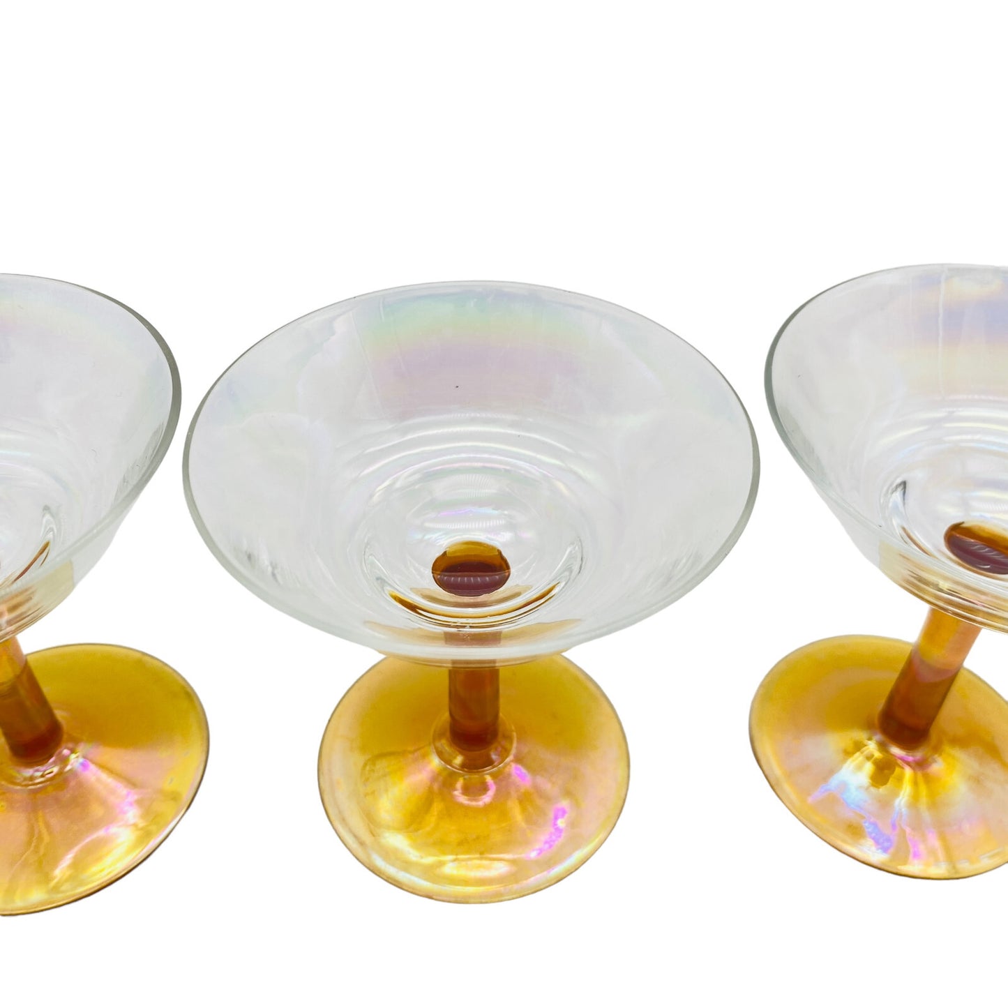 Vintage Bernstein 8,2 cm Likörgläser Gläser Likörschalen Glas 4 er Set gelb