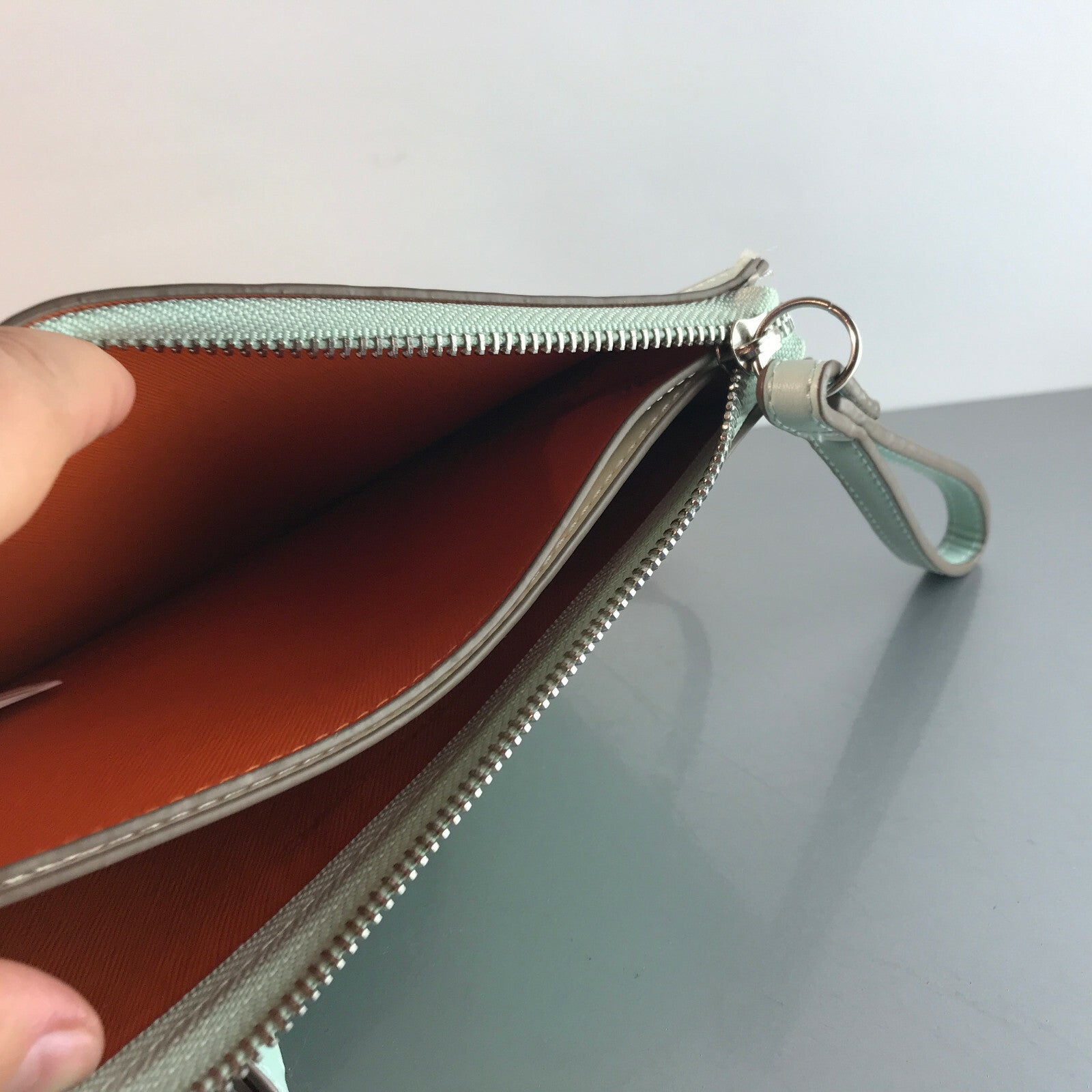 David Jones Handtasche pastell blau orange Damentasche Täschchen