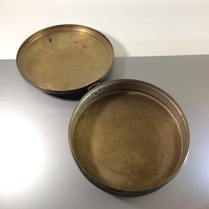 MID CENTURY Messing 50er 60er Dose Deckeldose 24 cm