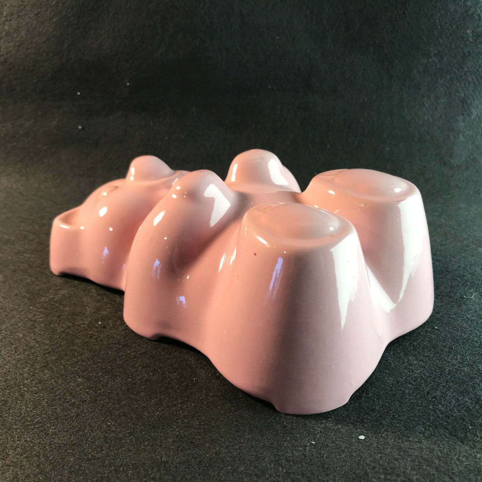 Vintage Keramik Puddingform  BÄR rosa  Backform 50er 60er MID CENTURY
