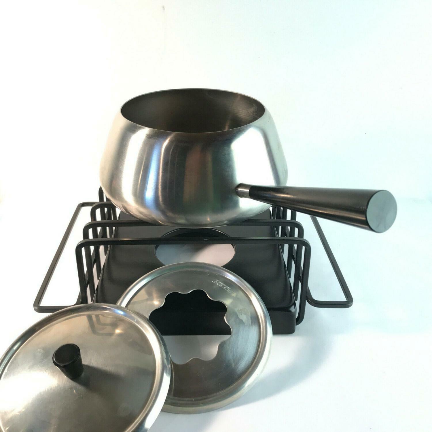SPRING Swiss Fondue Topf Fonduetopf Stövchen Rechaud Edelstahl
