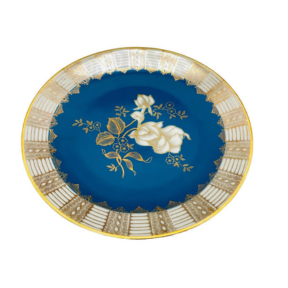 Z & Co Tischenreuth Sammeltasse gold blau Gedeck Teller 19,4 cm Porzellan Rosen