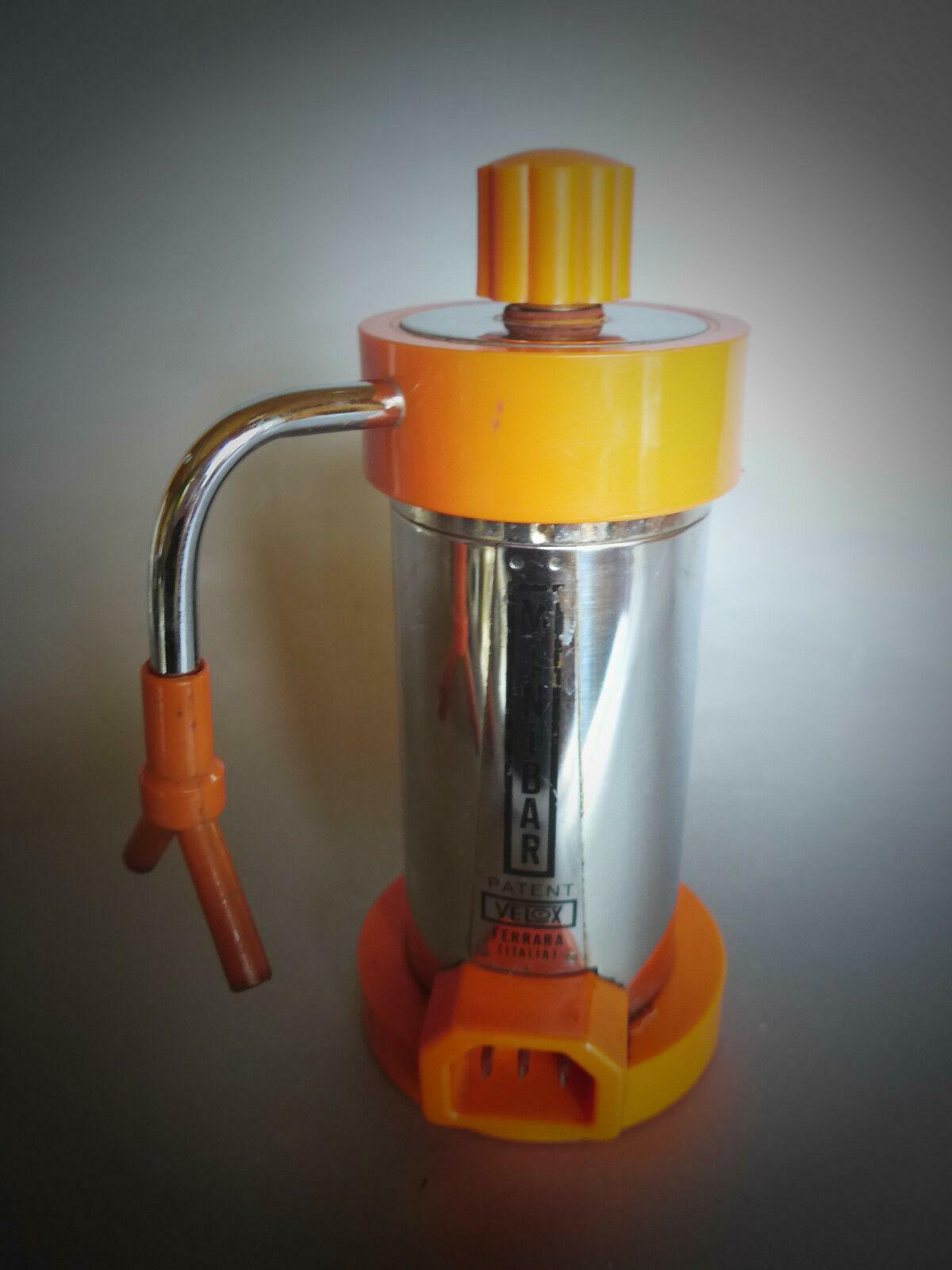 MINIBAR Velox Ferrara Espressokocher orange elektr. 2 Tassen 70er Italy