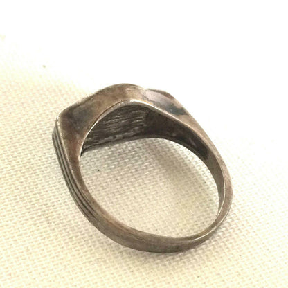 Silberring RING mit schwarzem Stein Edelstein  Schmuck Ring Vintage 60er 70er