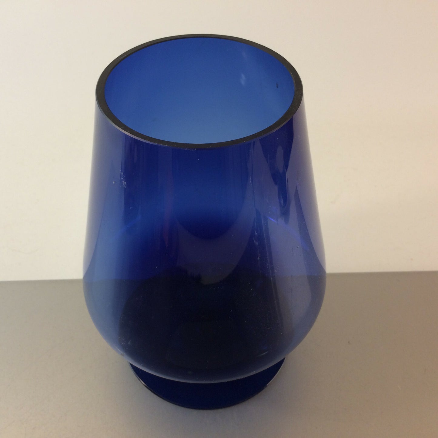 Vintage Vase blau 50er 60er 20,8 cm MID CENTURY Pokal Cognacschwenker 