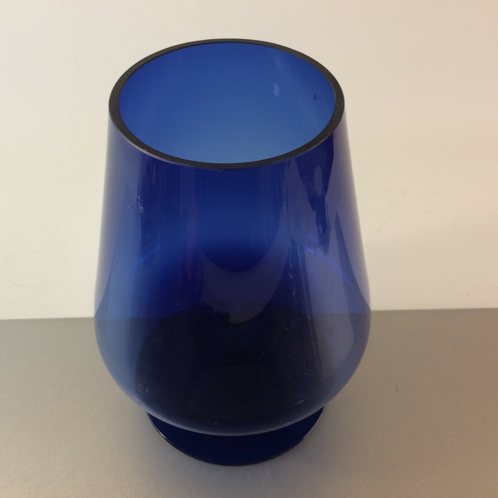 Vintage Vase blau 50er 60er 20,8 cm MID CENTURY Pokal Cognacschwenker 