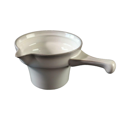 GOEBEL weiß grau Sauciere Saucentöpfchen Topf Stieltopf H 8,5 cm