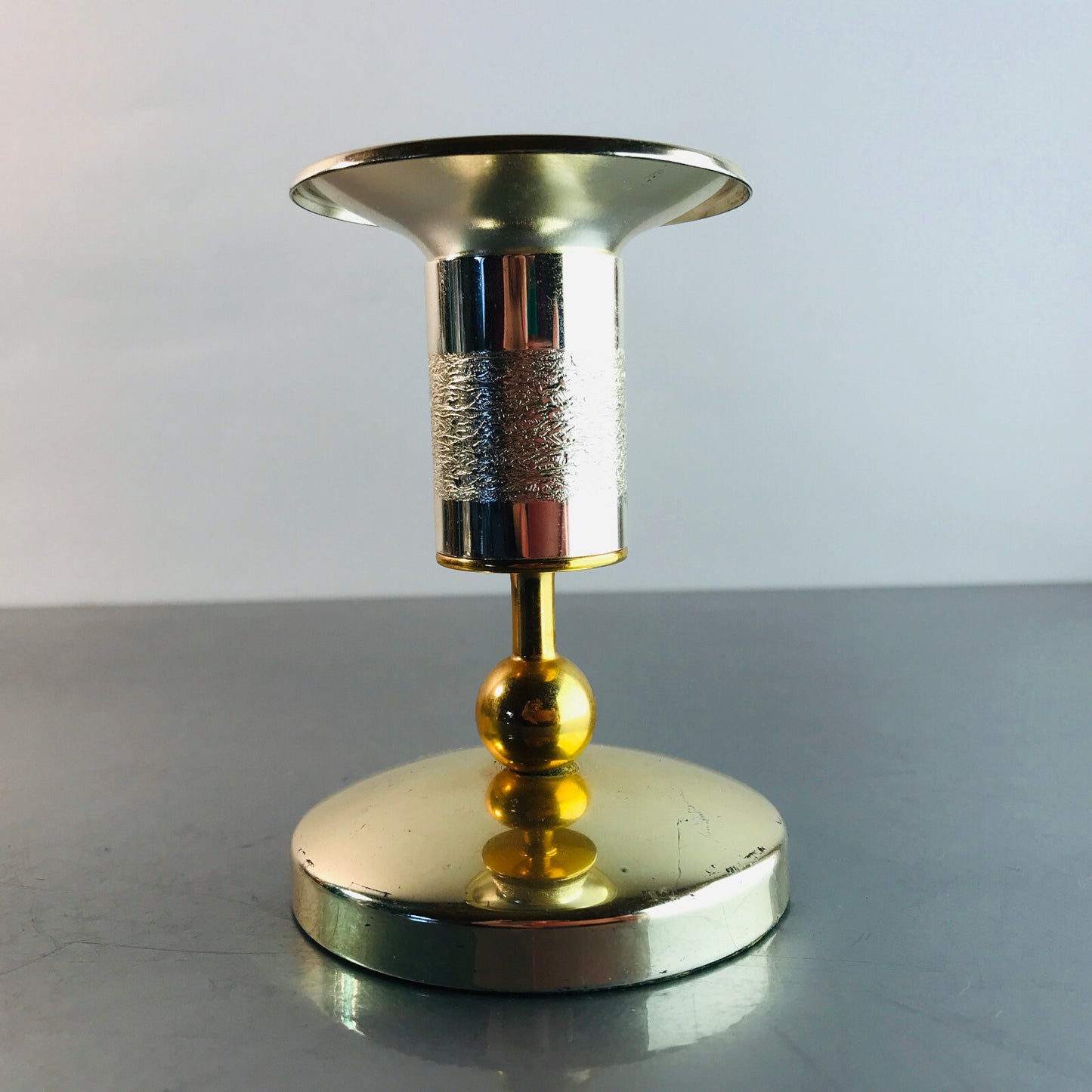 Kerzenhalter 50er 60er VINTAGE versilbert  Kerzenständer mit Gold