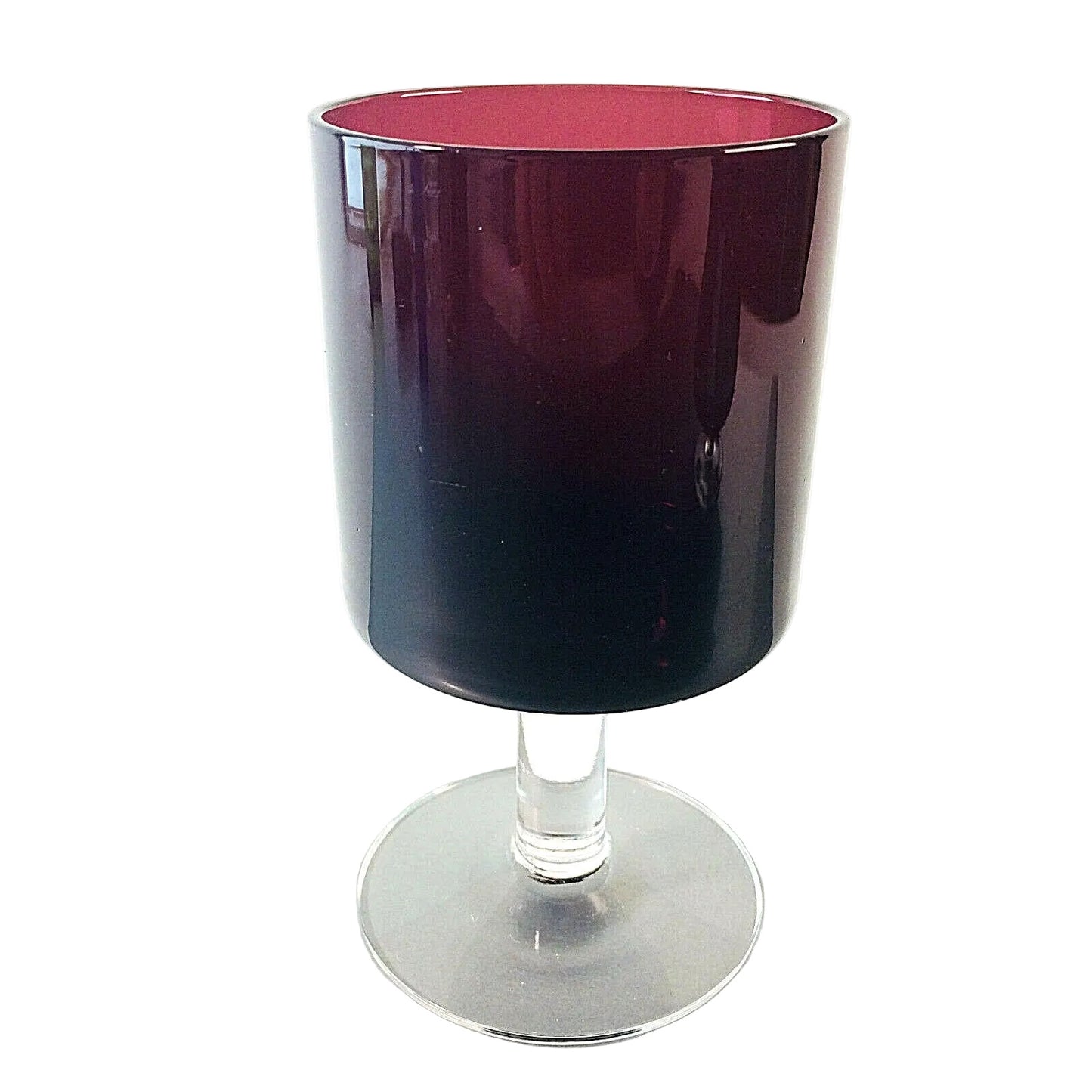 MID CENTURY Weinglas 13 cm 60er 70er lila Glas