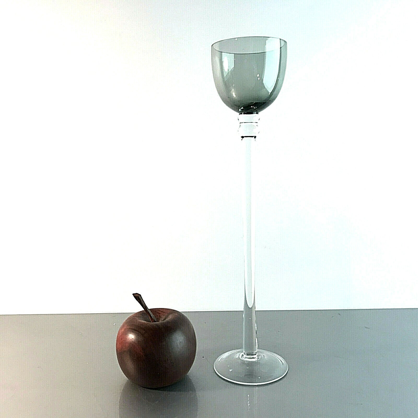 GLAS SCHALE Fußschale Pokal RAUCHGLAS 50er 60er MID CENTURY 29,8 cm