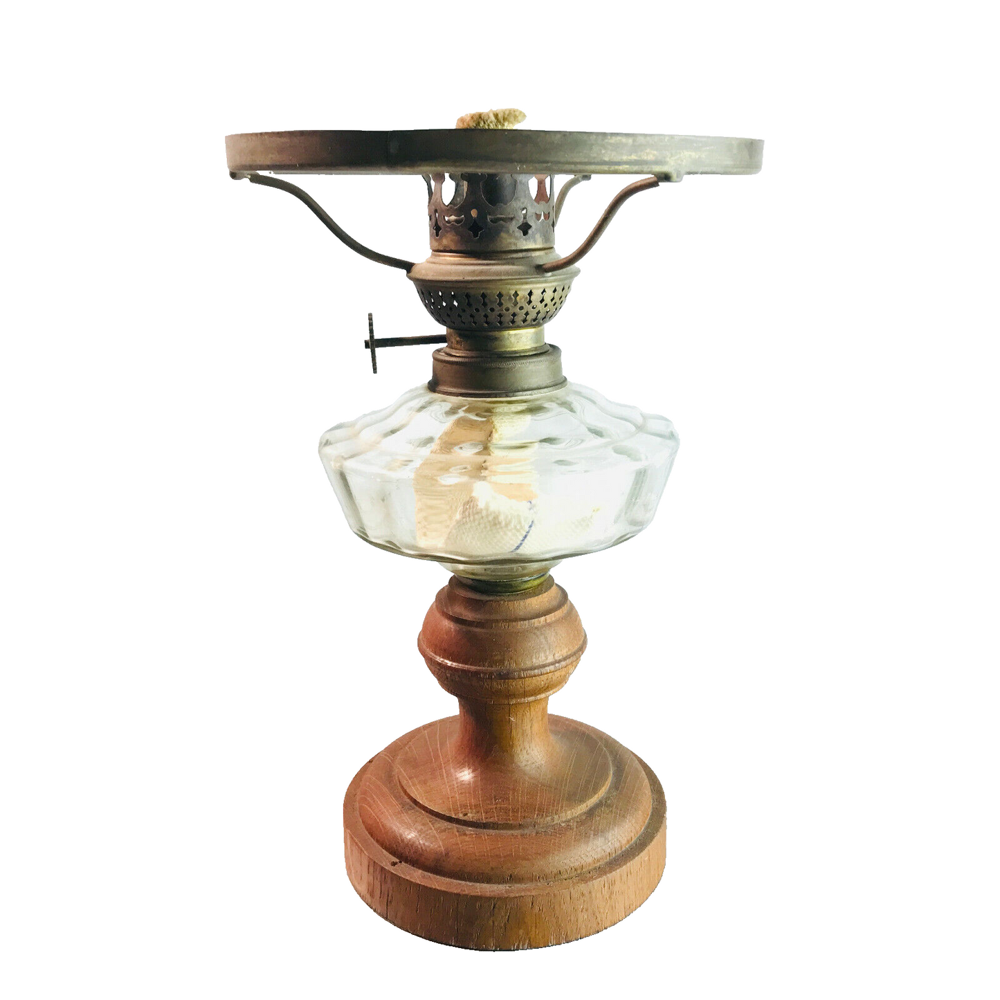 Petroleumlampe GLAS 24 cm Lamp Petroleumleuchte Lampe Fuss ohne Schirm