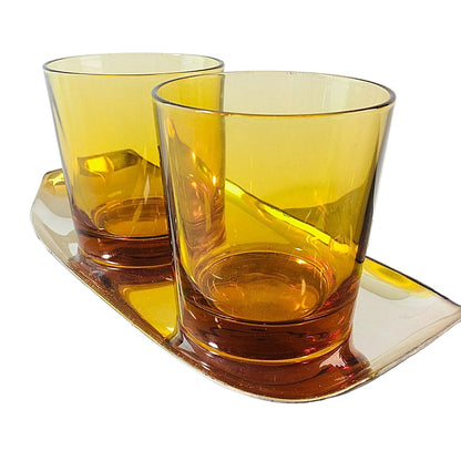 Whiskygläser Italy 8 cm mit WMF Tablett Vintage 50er 60er Gläser