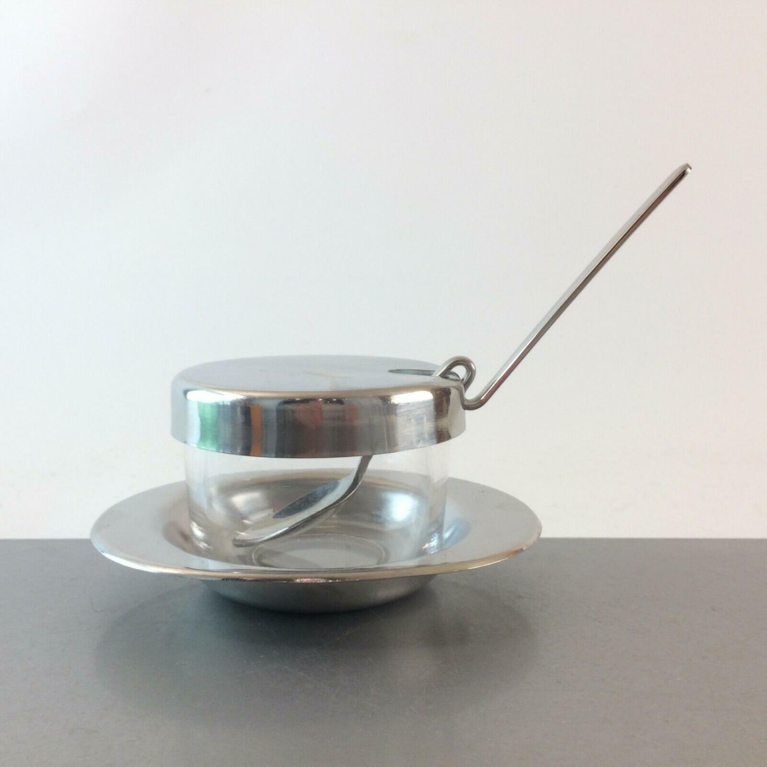 BRAUN & KEMMLER Schälchen Glas mit Löffel Edelstahl 60er Schale