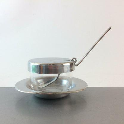 BRAUN & KEMMLER Schälchen Glas mit Löffel Edelstahl 60er Schale