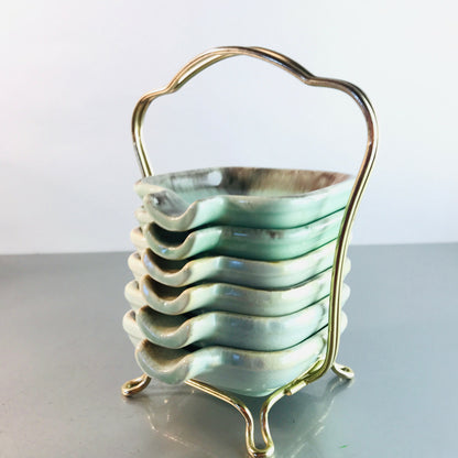 VINTAGE Stapelascher  50er 60er Keramik MID CENTURY pastell grün