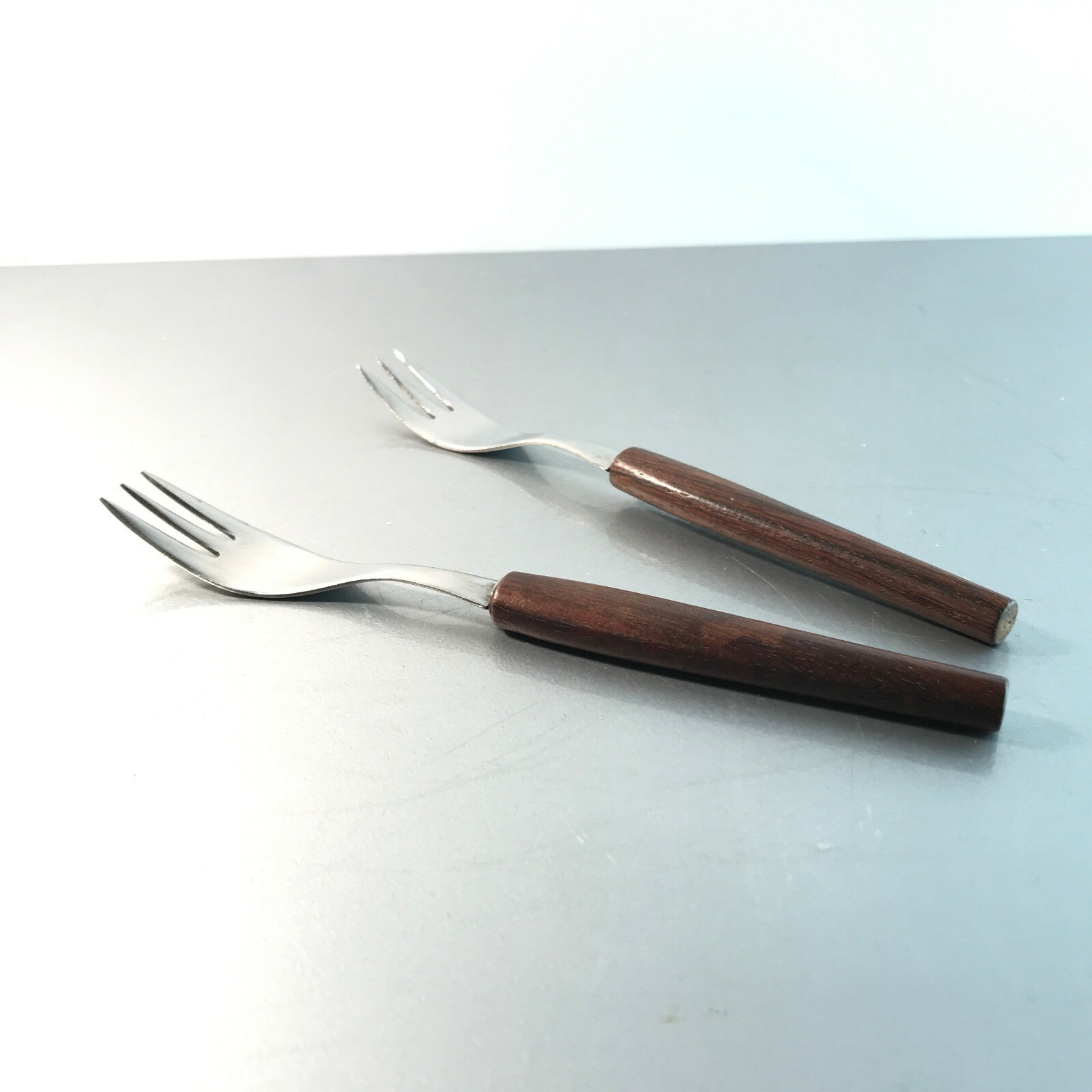 Holz Teak MID Century Gabeln 2er Set L 17 cm Besteck