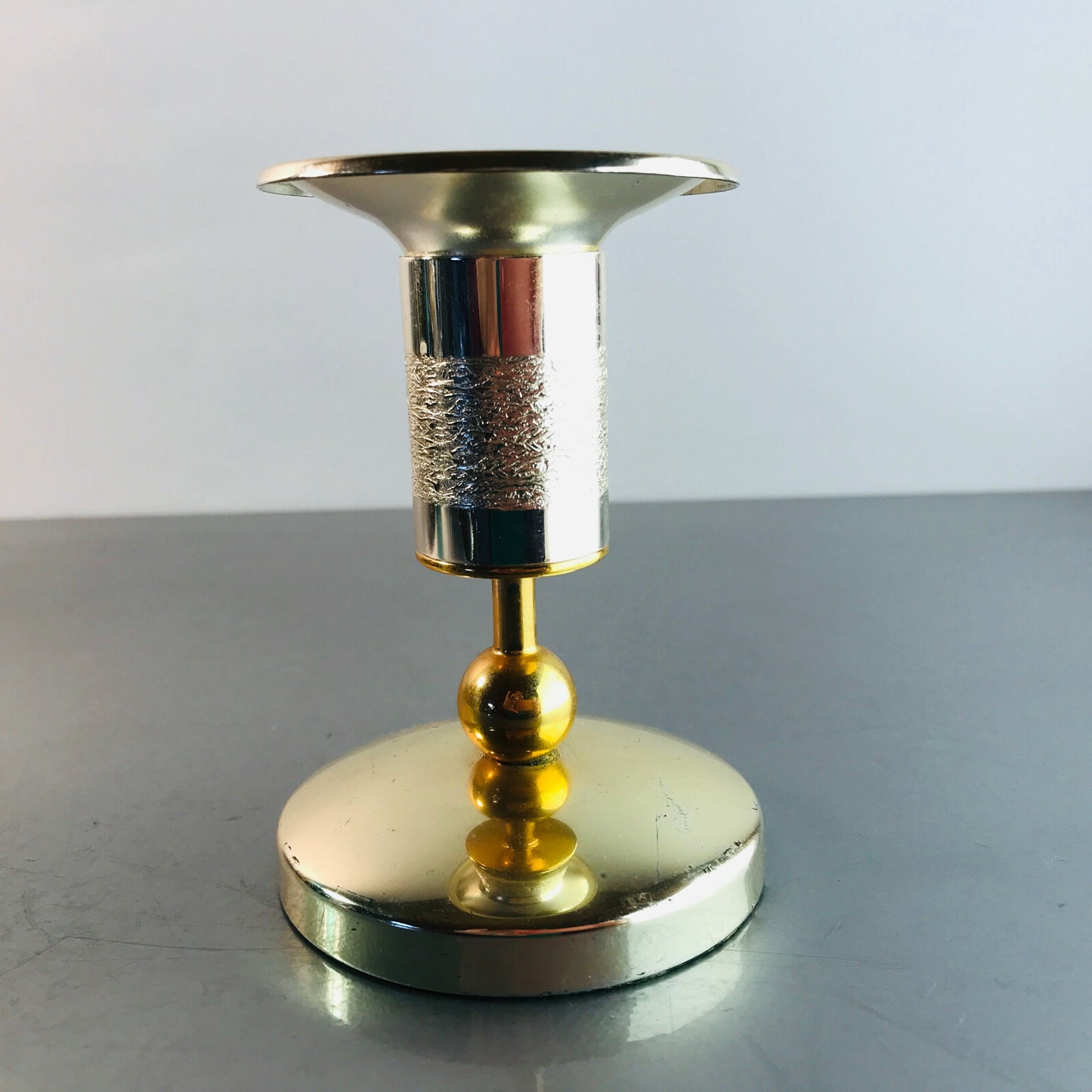 Kerzenhalter 50er 60er VINTAGE versilbert  Kerzenständer mit Gold