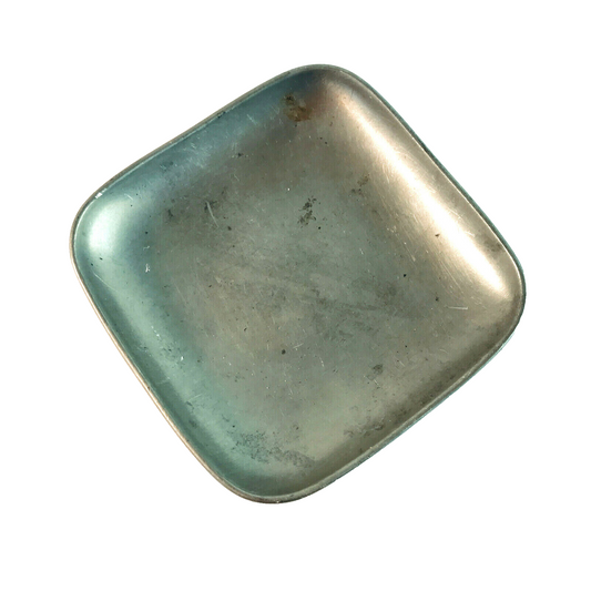 Zinn Schalchen 10 cm eckig  rund Schale 50er 60er