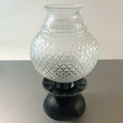 Kerzenhalter Windlicht 50er 60er Glas Kerzenständer SCHIRM Eisen Rauten