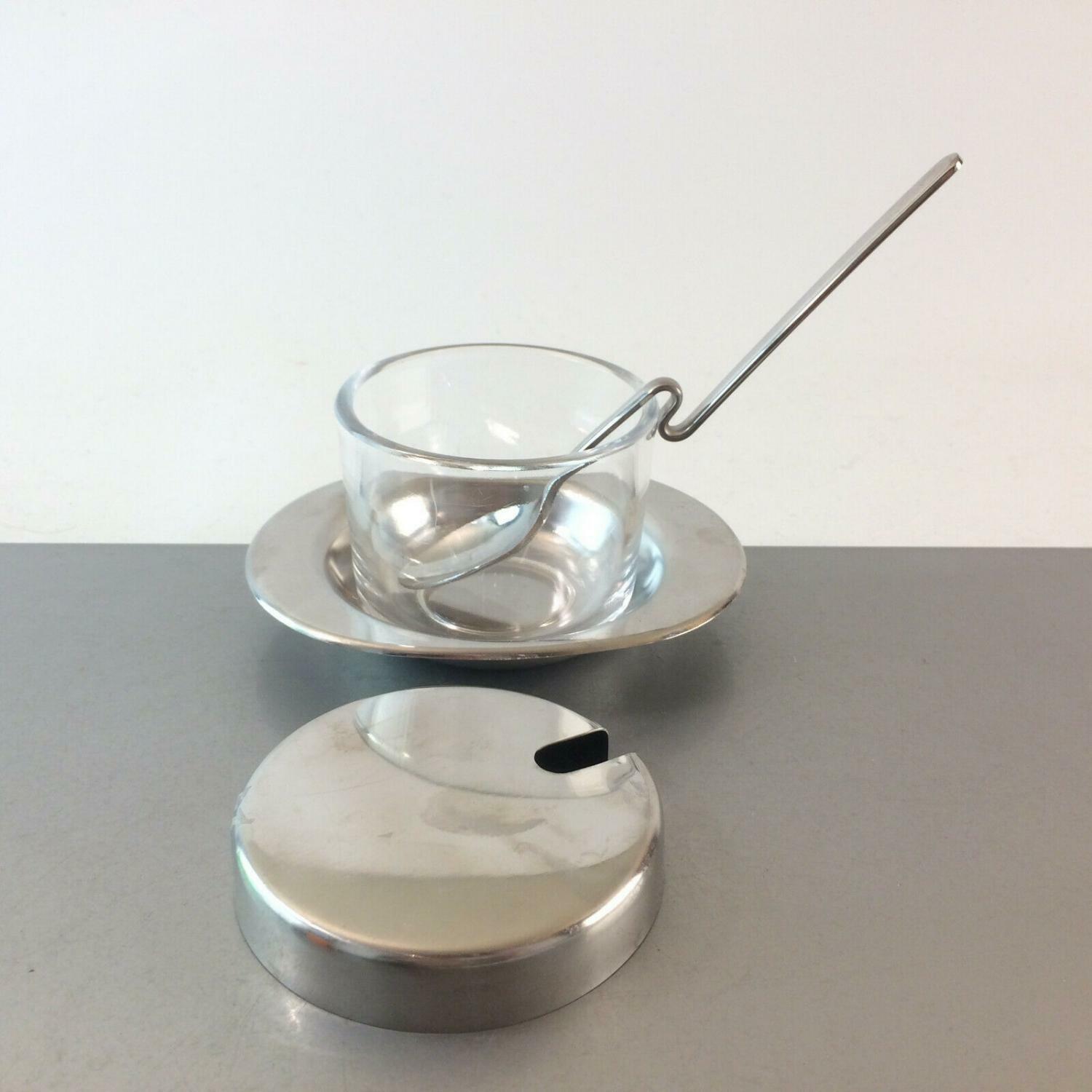 BRAUN & KEMMLER Schälchen Glas mit Löffel Edelstahl 60er Schale