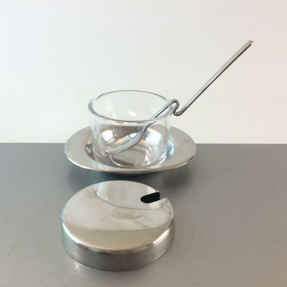 BRAUN & KEMMLER Schälchen Glas mit Löffel Edelstahl 60er Schale