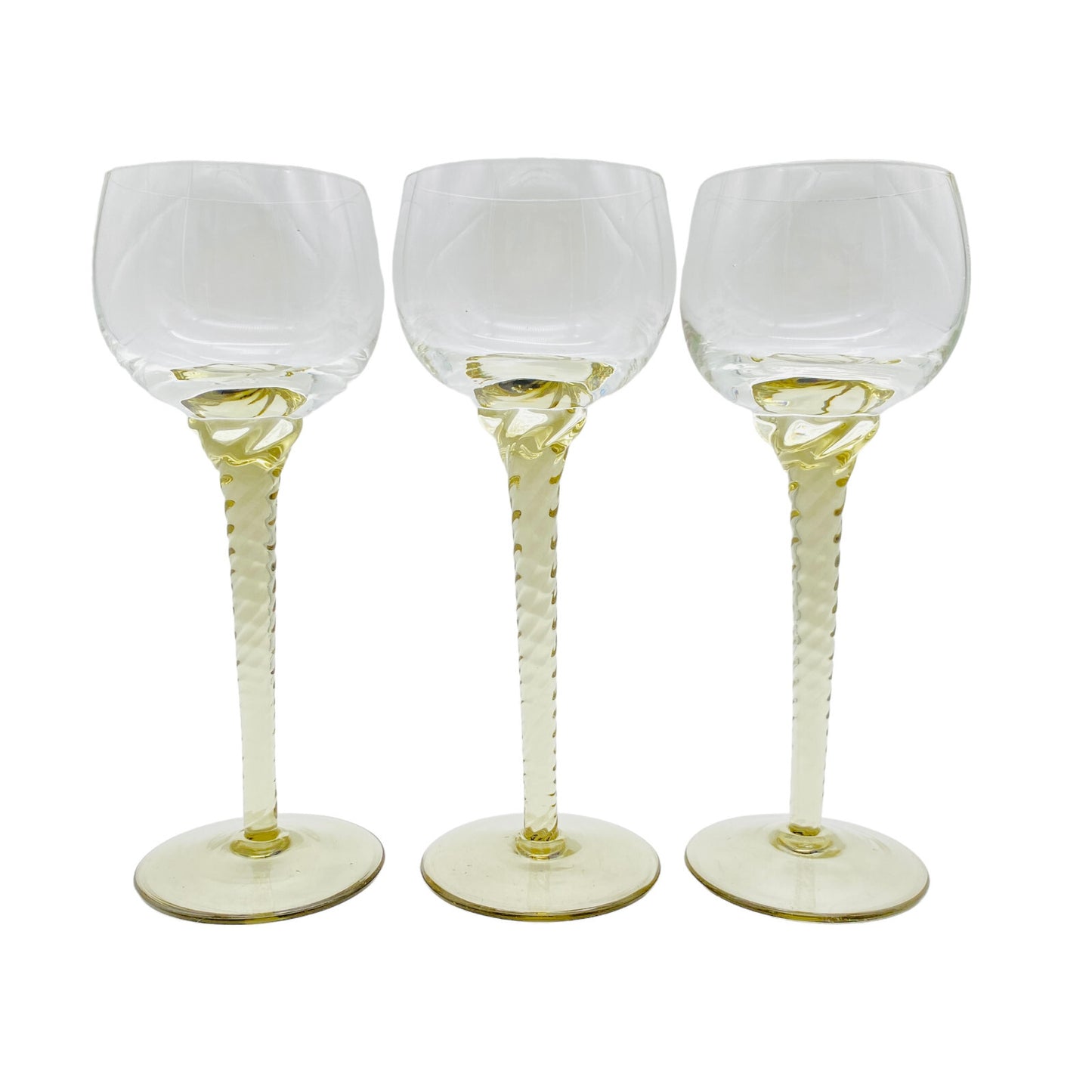 Vintage 3er Set Weingläser Weinglas Glas 18,6 cm 60er 70er Rauchglas Dekoration