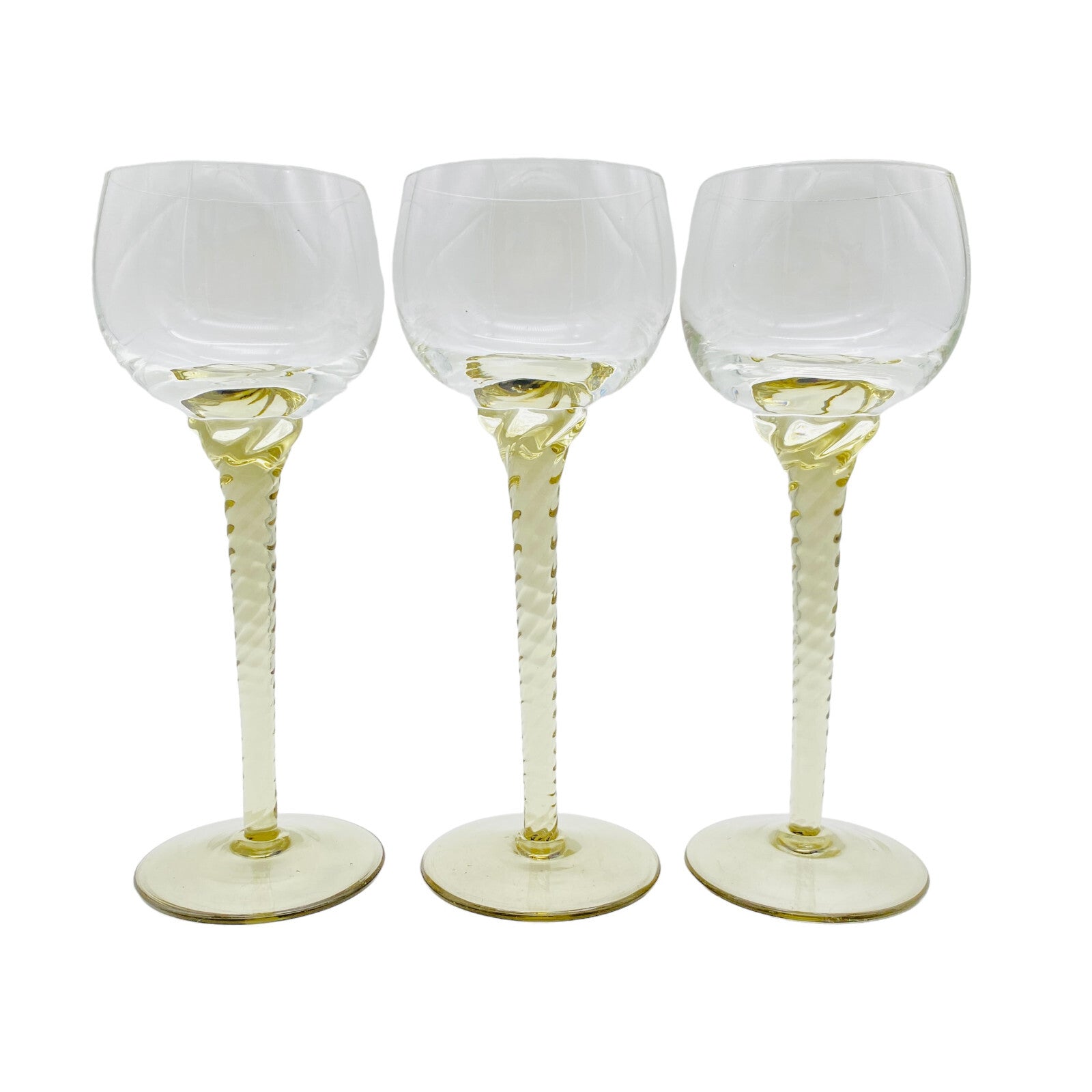Vintage 3er Set Weingläser Weinglas Glas 18,6 cm 60er 70er Rauchglas Dekoration