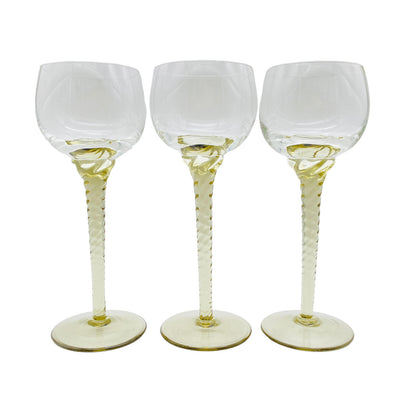 Vintage 3er Set Weingläser Weinglas Glas 18,6 cm 60er 70er Rauchglas Dekoration