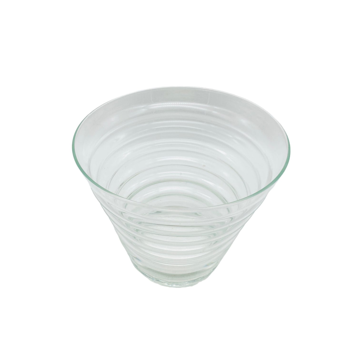 Vintage Vase Glas H 16 cm klar MID CENTURY Dekoration Blumenvase