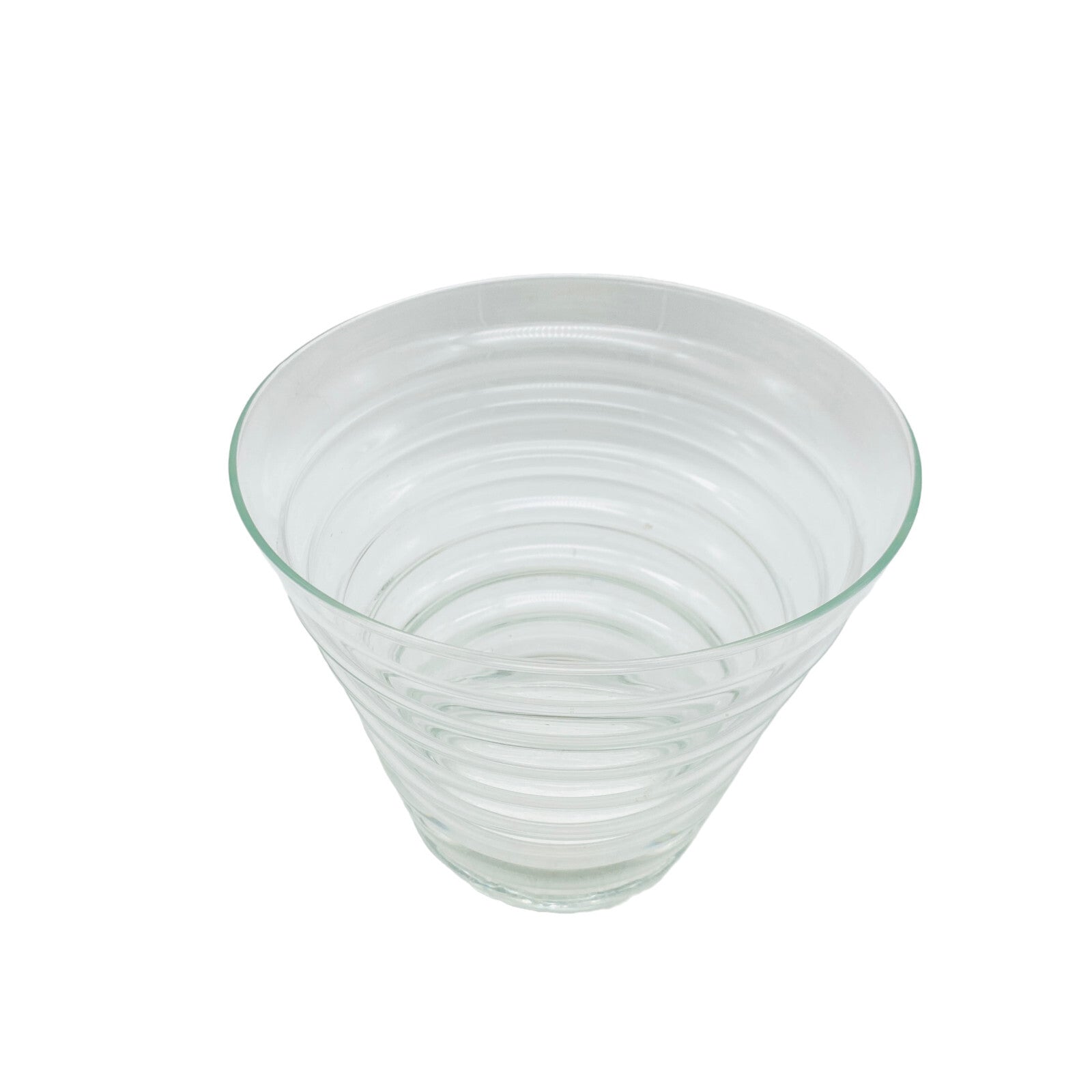 Vintage Vase Glas H 16 cm klar MID CENTURY Dekoration Blumenvase